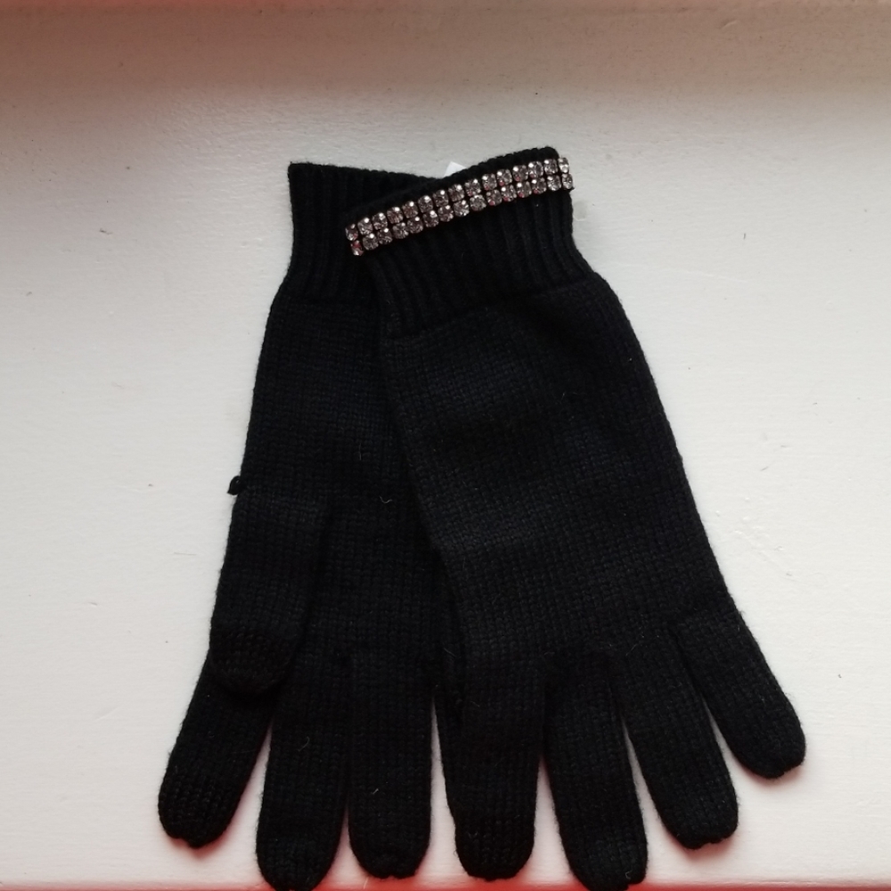 Juicy Couture Black Rhinestine Texting Gloves